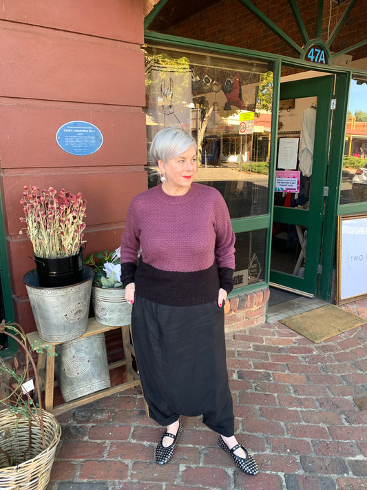 Leela 2 Tone Knit- Wine