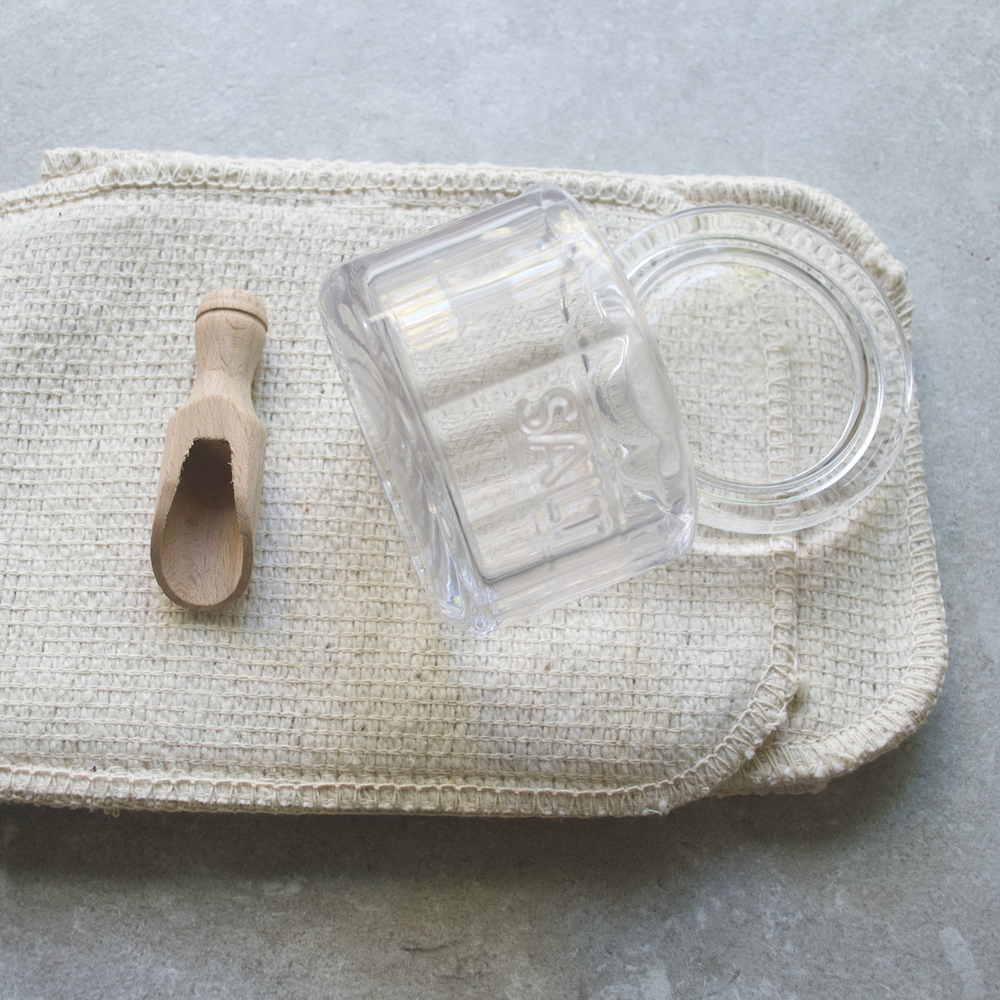 Salt Pot with Wooden Spoon