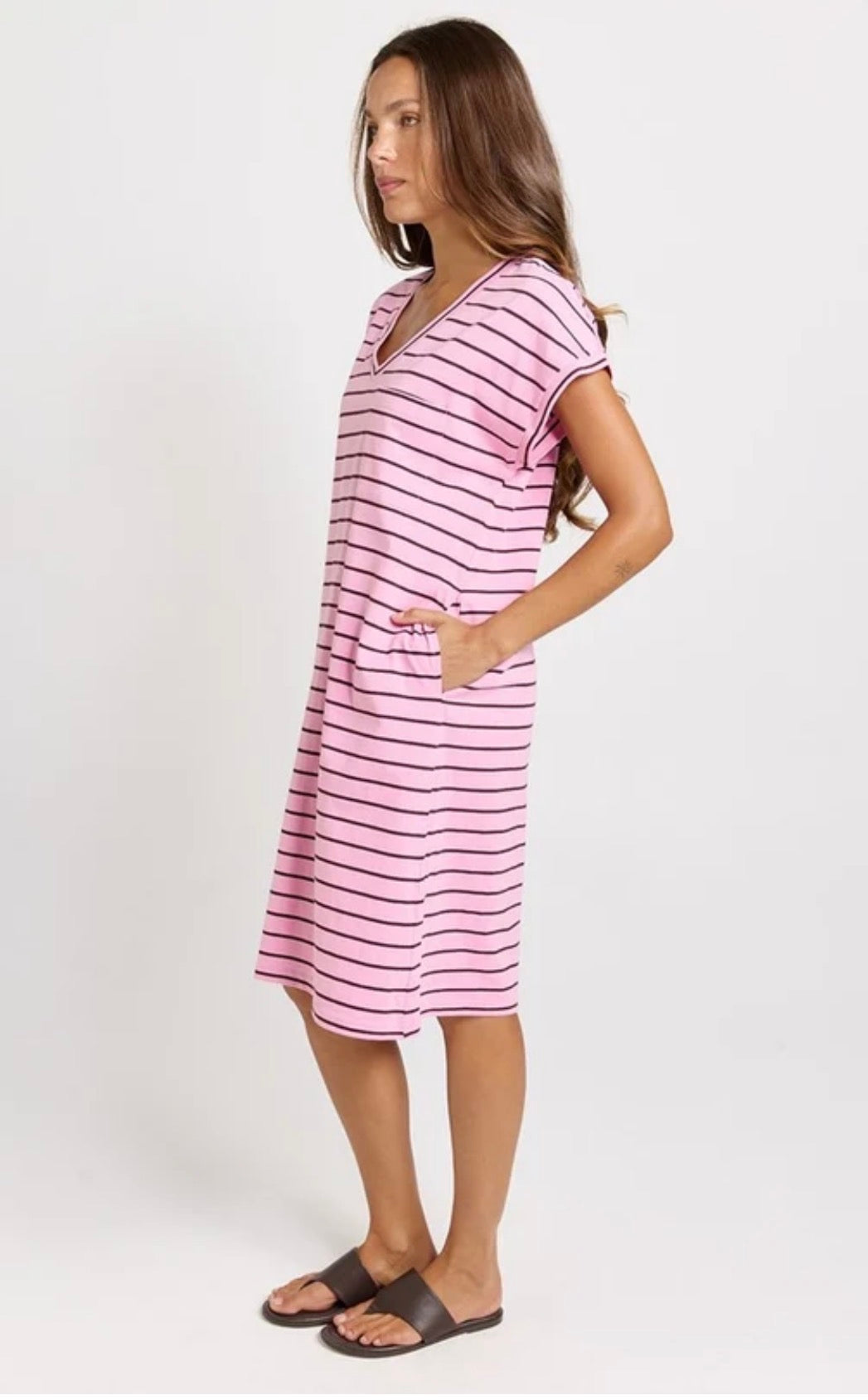 Zena Tshirt Dress - Pink/Choc