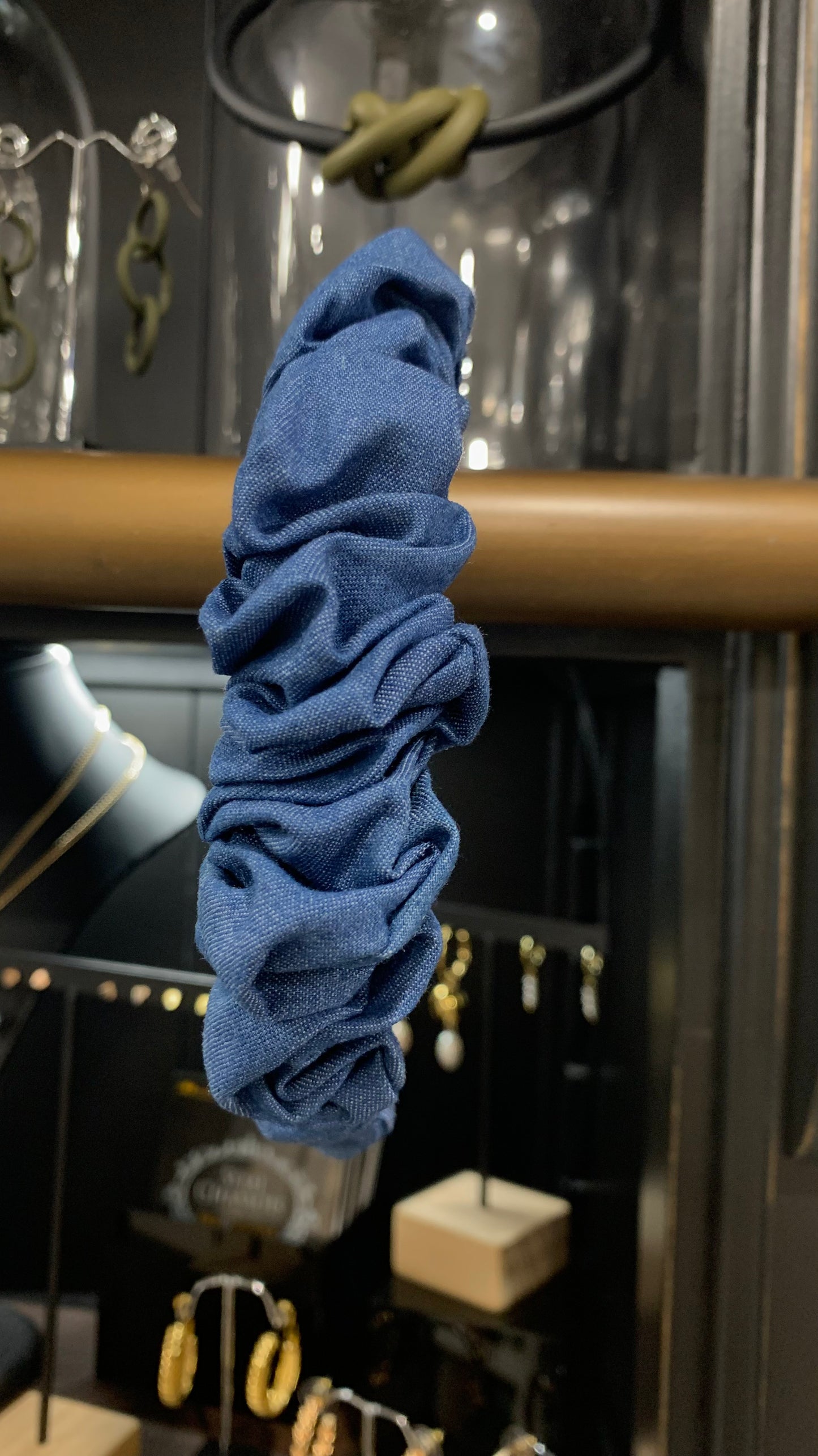 Ruched Denim Headband