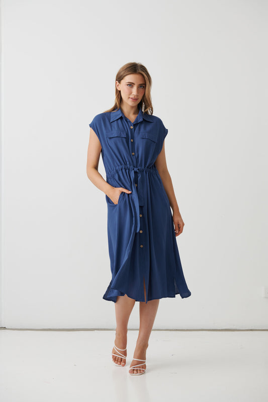 Holmes & Fallon Trench Dress - Navy