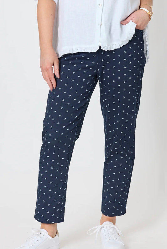 Tropez Print Pant - Navy