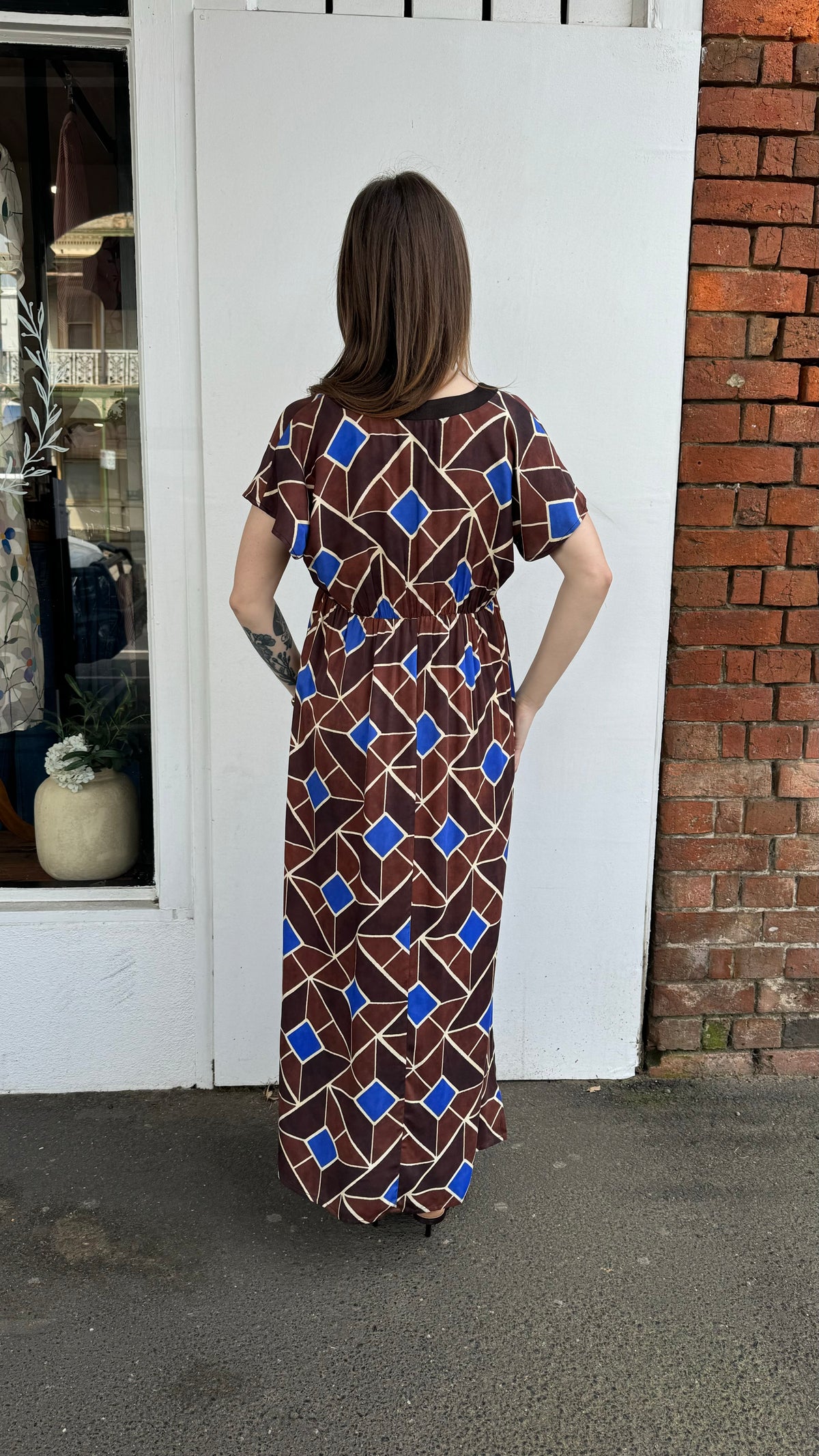 Paz Torras - Printed Dress Blue/Brown