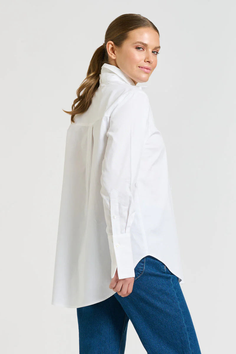 Pussy Bow Shirt - White