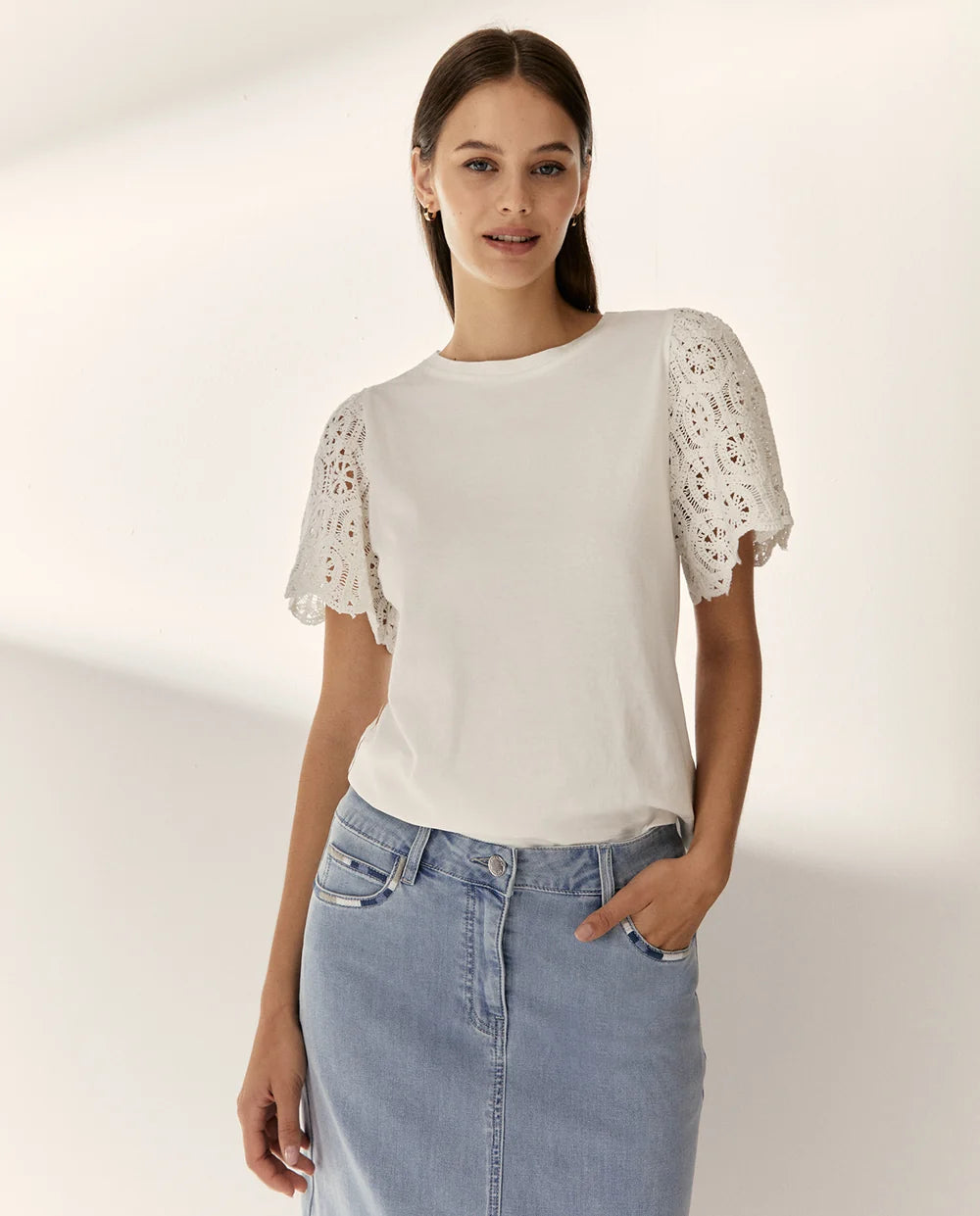 Paz Torras - Crotchet Sleeve Tee