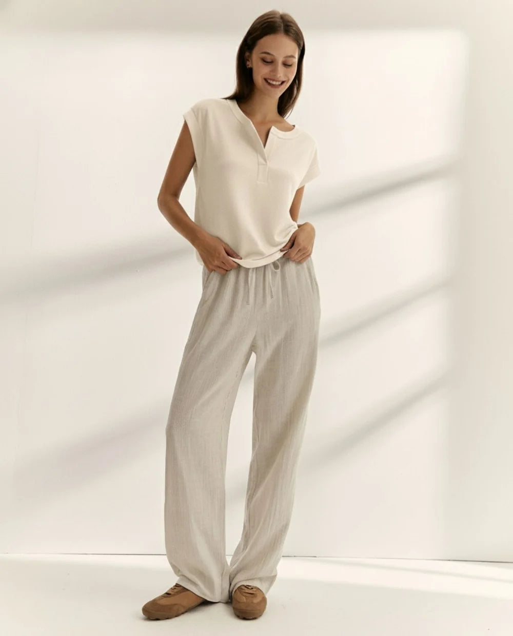 Paz Torras Mandarin Collared Tshirt - White