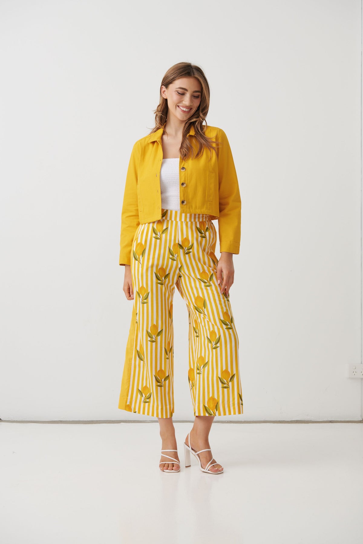 Cotton Canvas Jacket - Yellow