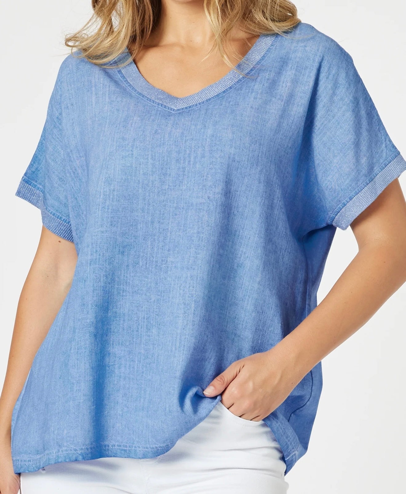 Sienna Tee- Washed Blue