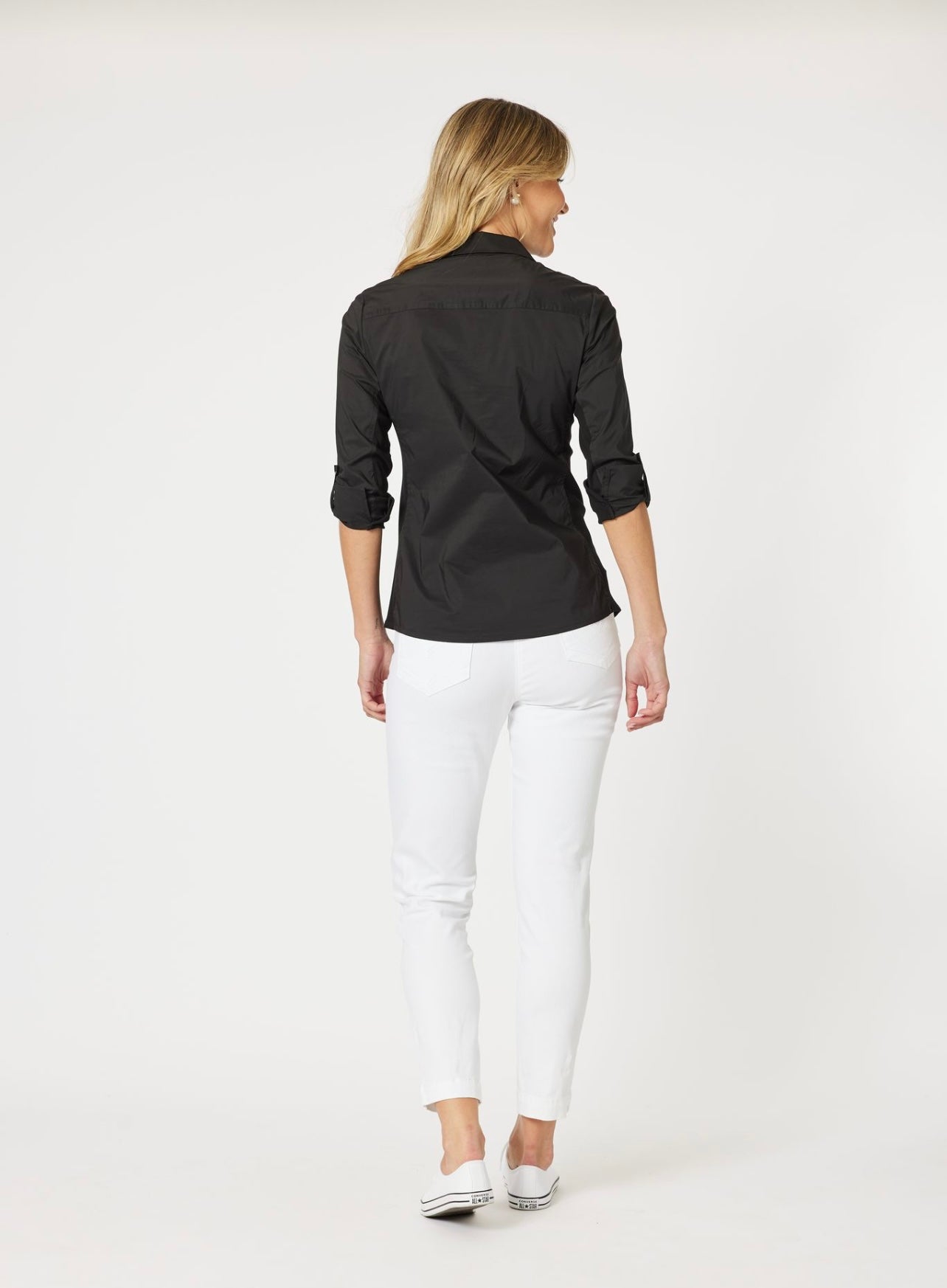 Emma Rib Detail Shirt - Black