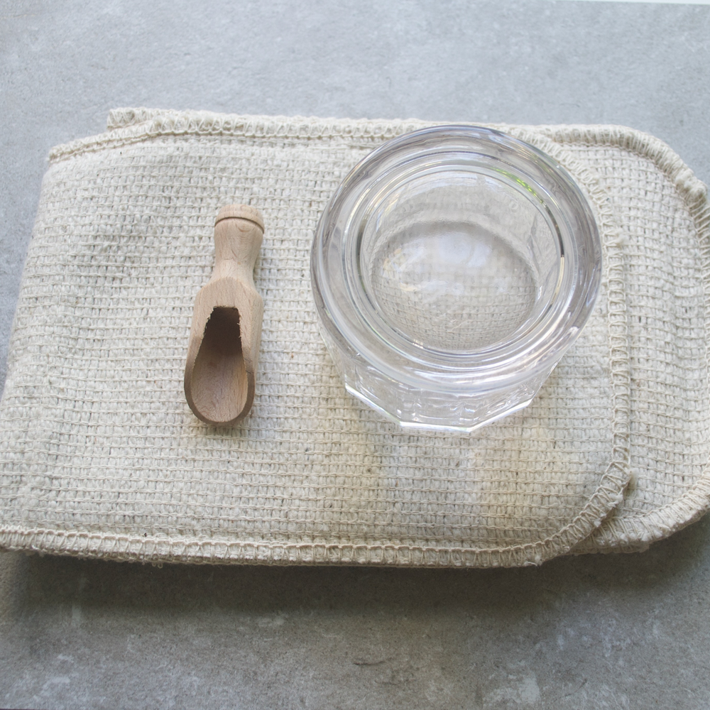 Salt Pot with Wooden Spoon
