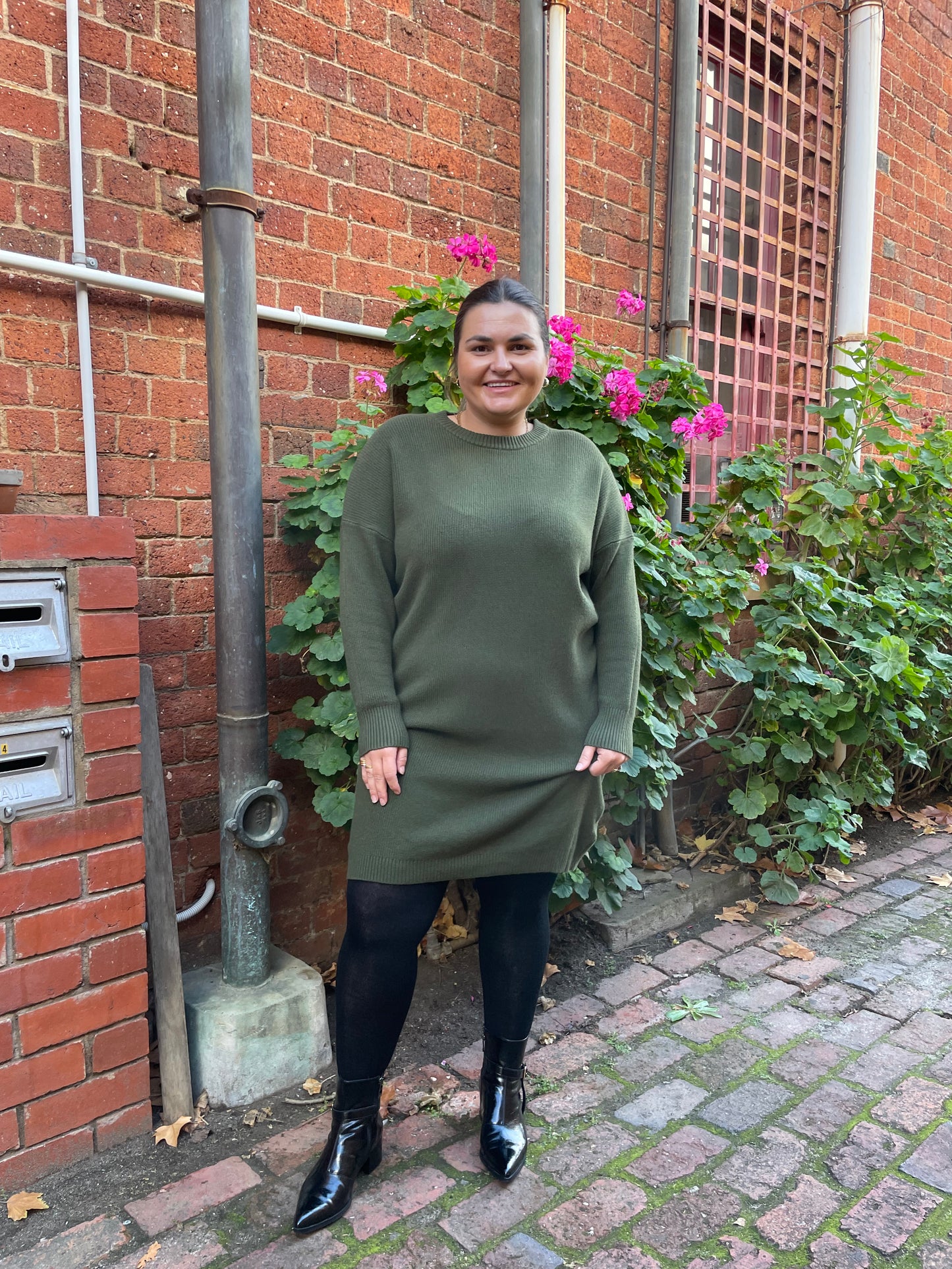 The Winter Knit Dress - Khaki