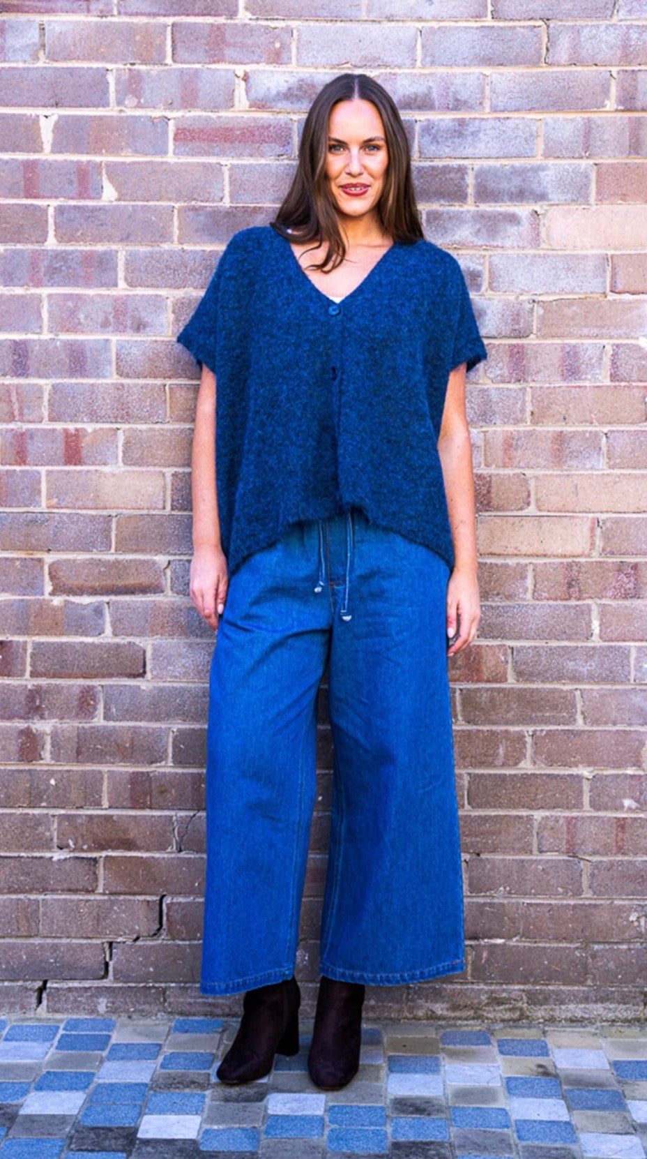 Barnett Knit Vest- Navy