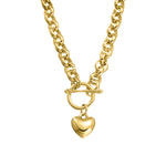 Allure - Heart Belcher Link Necklace -  Gold