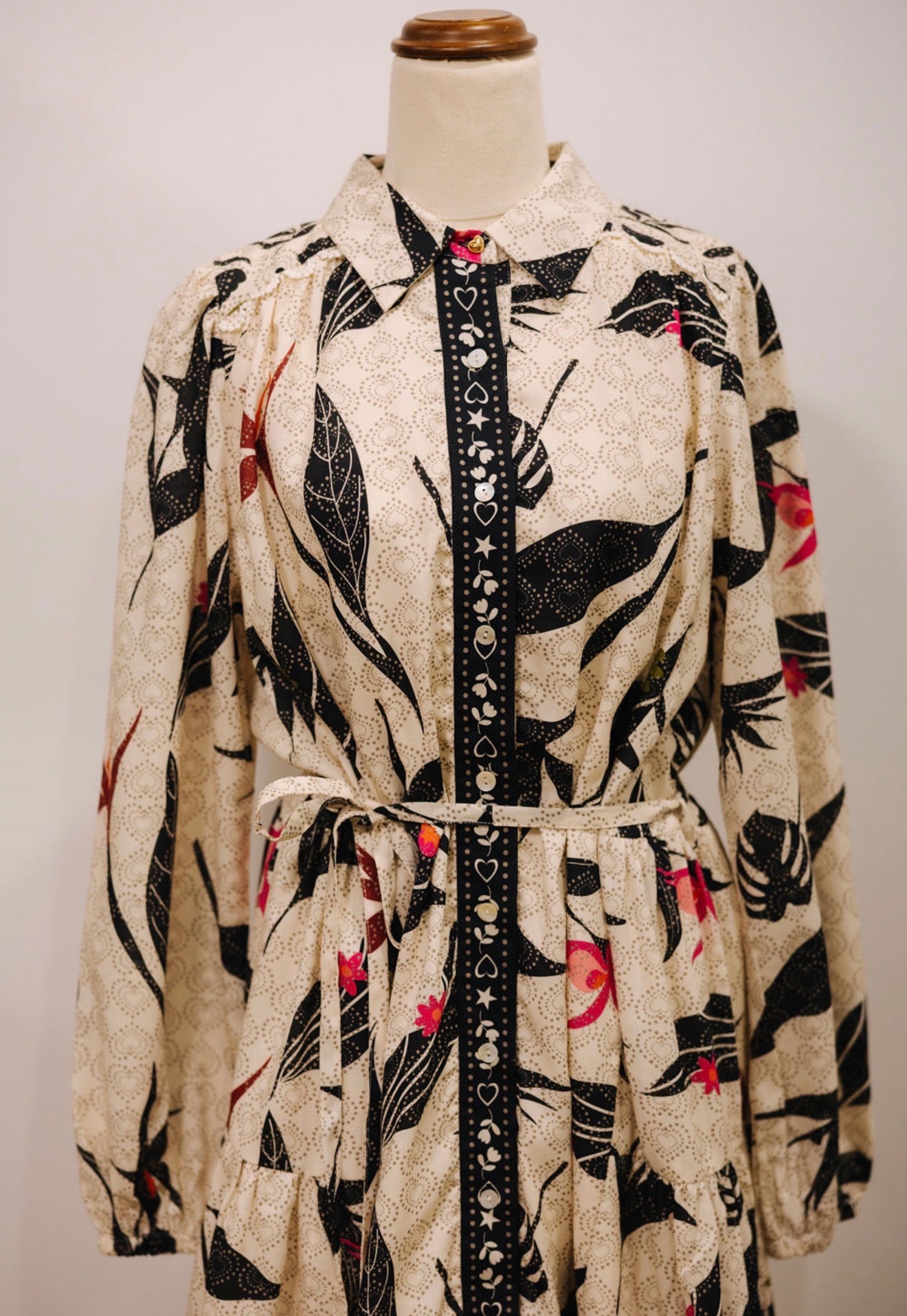 Emily Love Lock Emery Print Dress Ivory