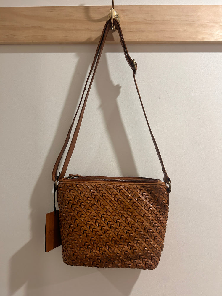 Sierra Woven Leather Bag - Tan