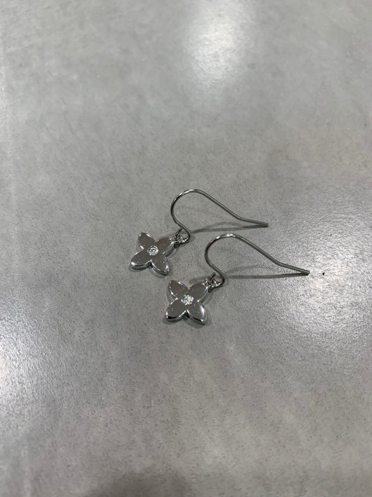 Smooth Flower CZ Earrings
