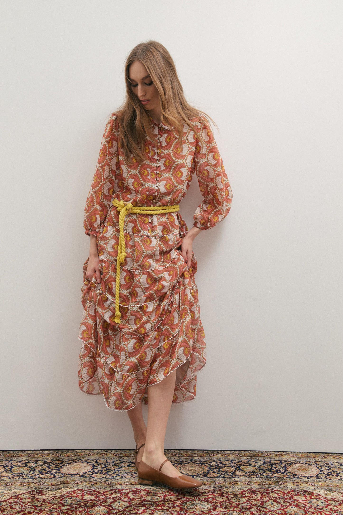 Grace Maxi Dress - Peach Peacock