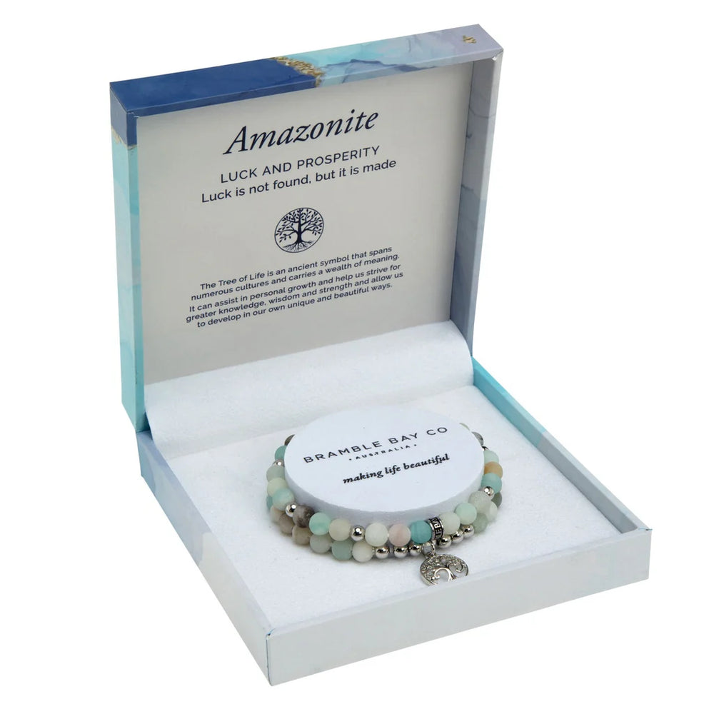 Duo Bracelet Set - Amazonite Matte Rhodium