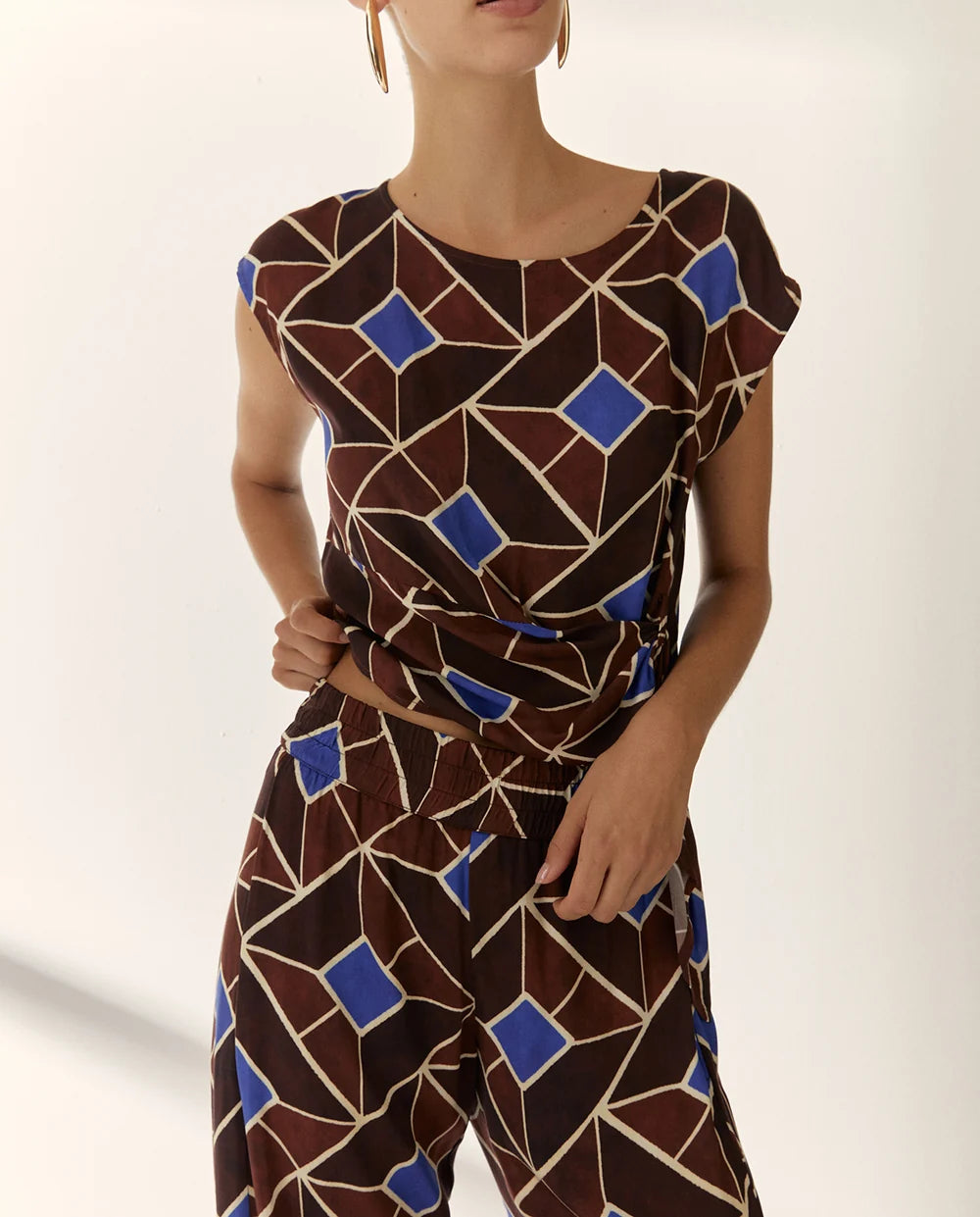Paz Torras - Elastic Waist Printed Trouser