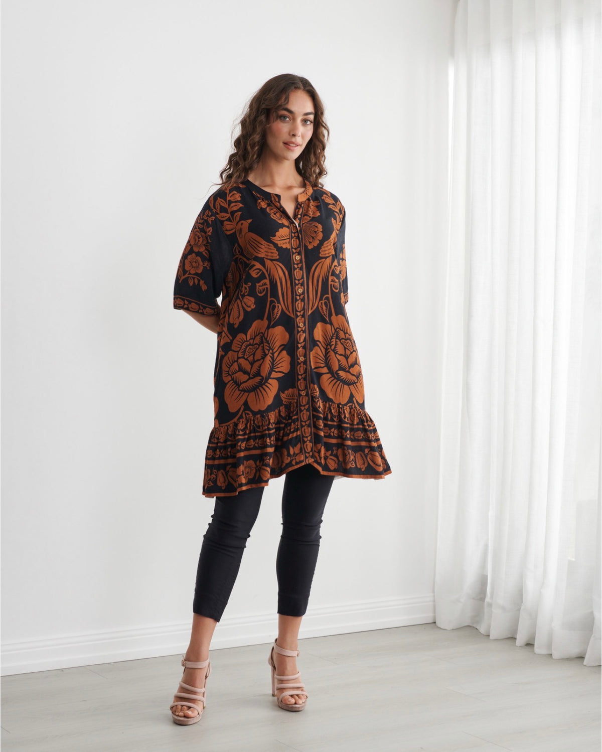 Caju Drop Waist Printed Dress