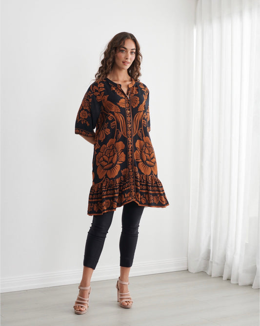 Caju Drop Waist Printed Dress