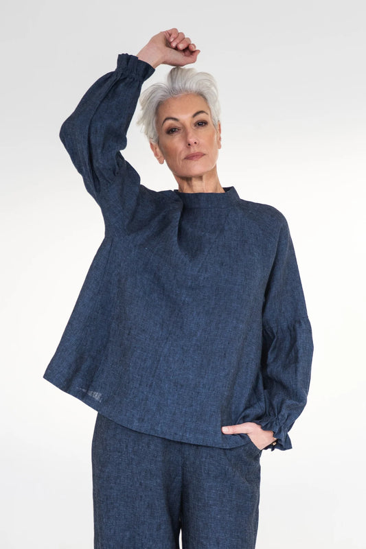 Leonie Top - Navy Gauze