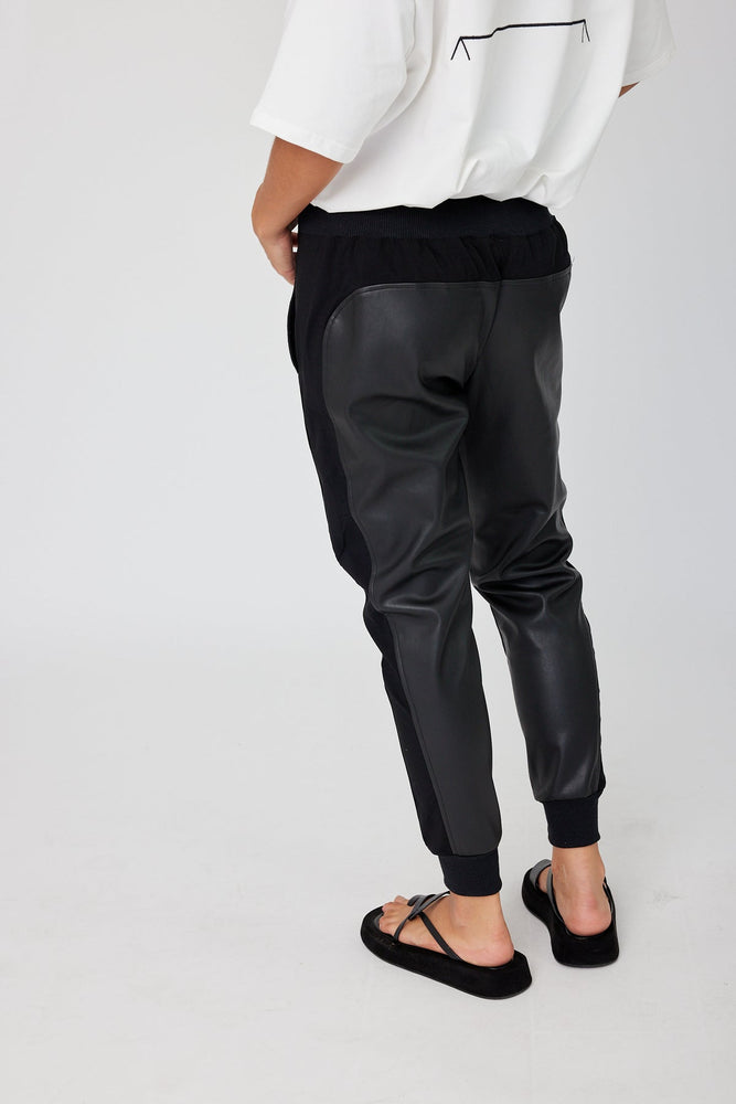 Alexandra Joey Vegan Leather Pant - Faux Black