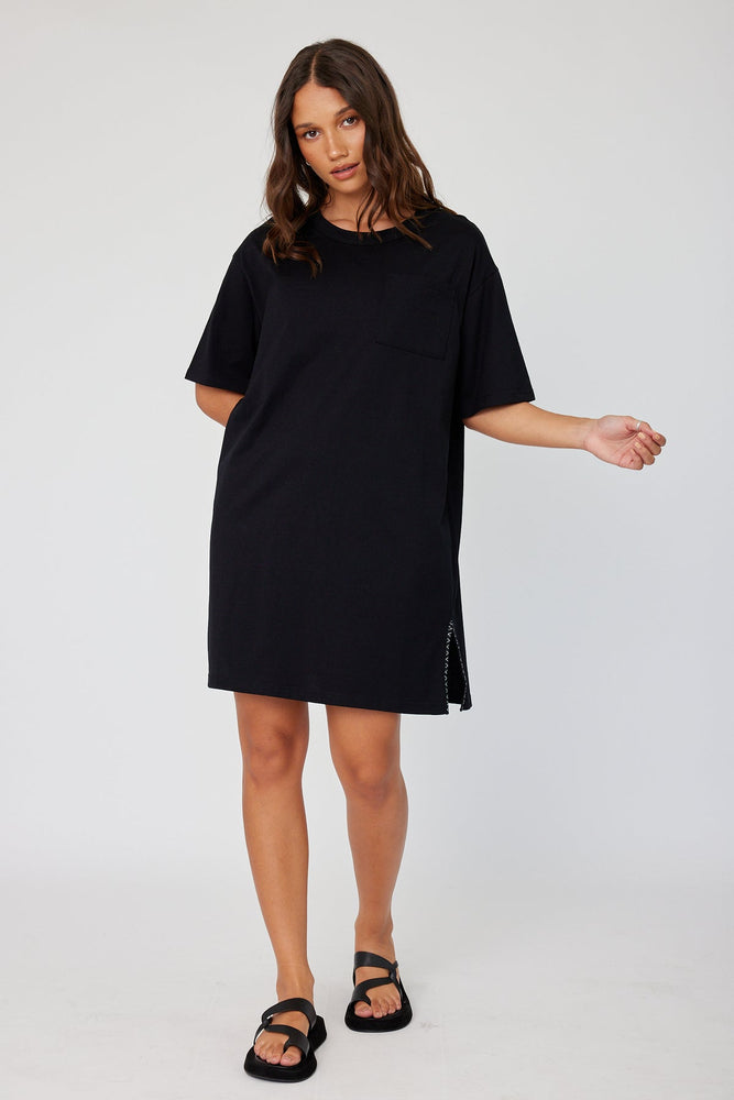 Alexandra Trello Tshirt Dress - Black