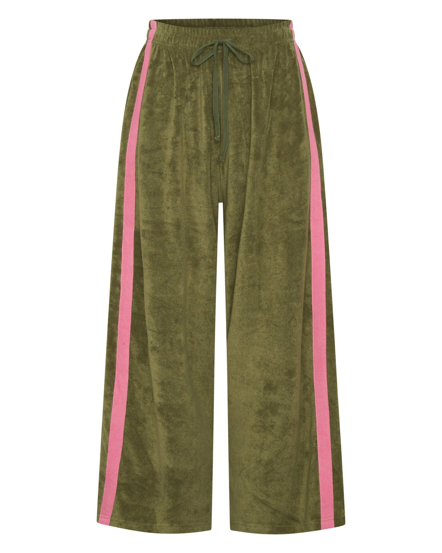 La Bohème Girls Viva Terry Pant -Olive + Pink