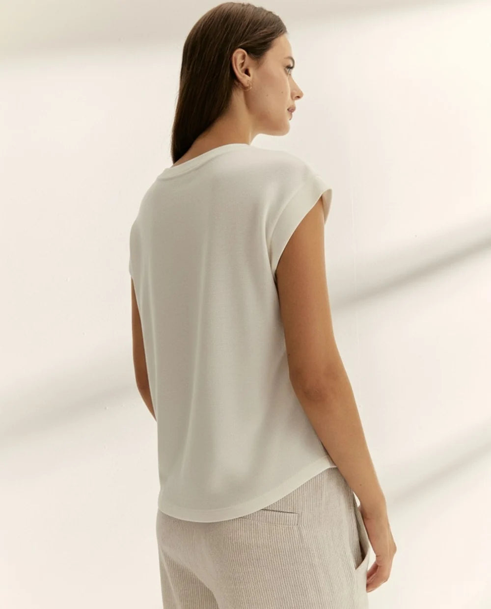 Paz Torras Mandarin Collared Tshirt - White