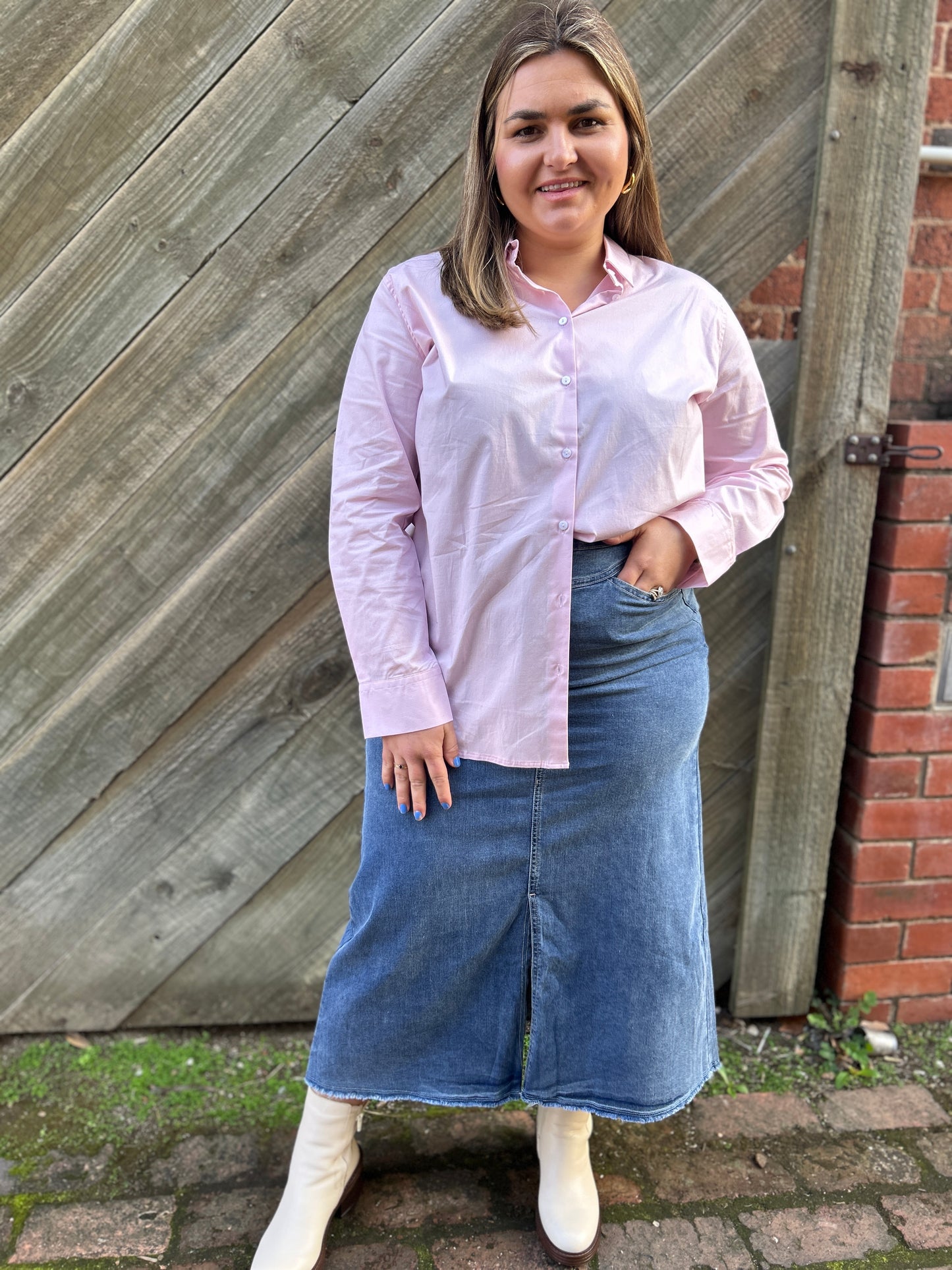 Classic Cotton Shirt - Pale Pink