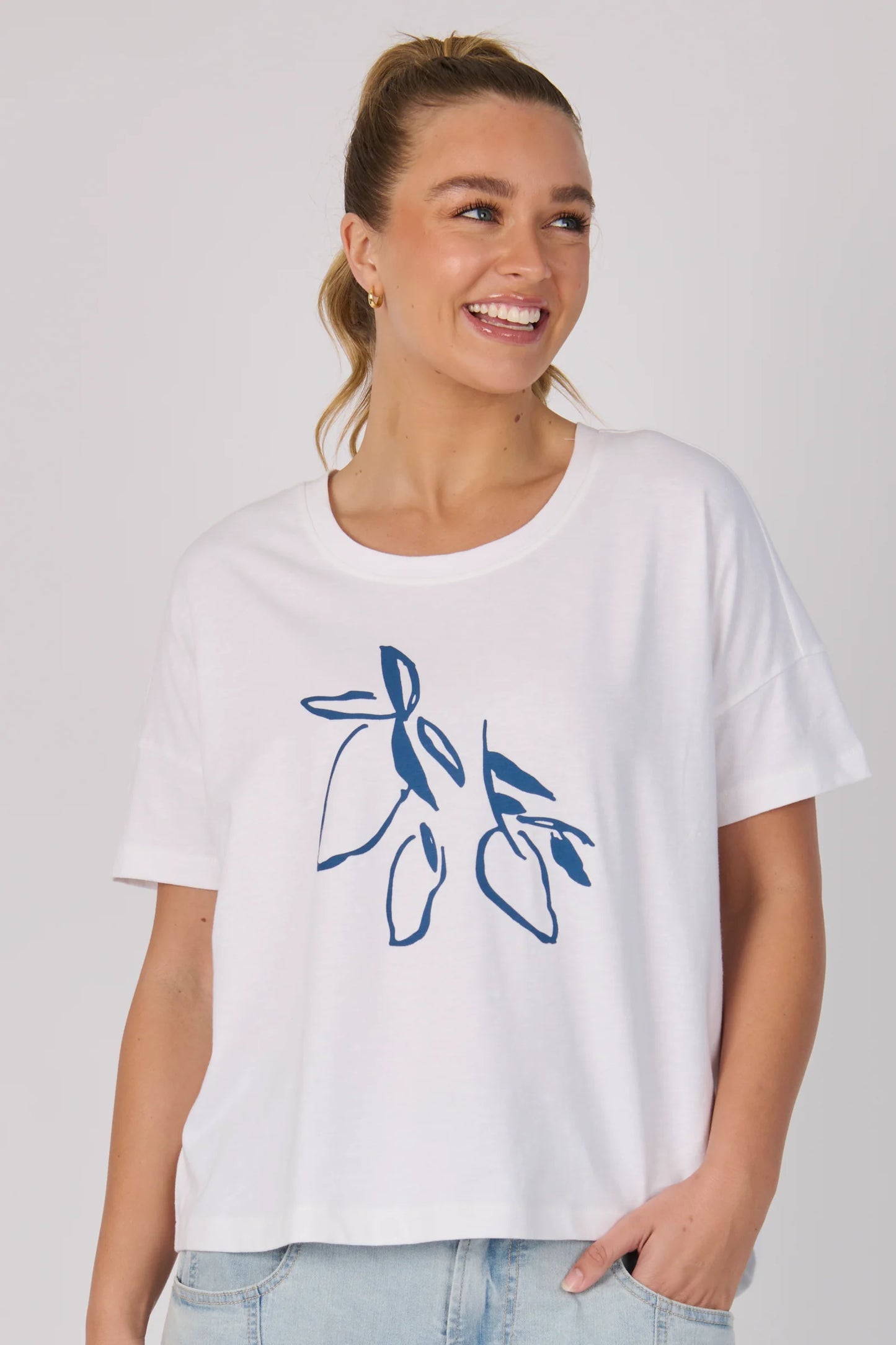 Drop Back Tee - Blue Lemons