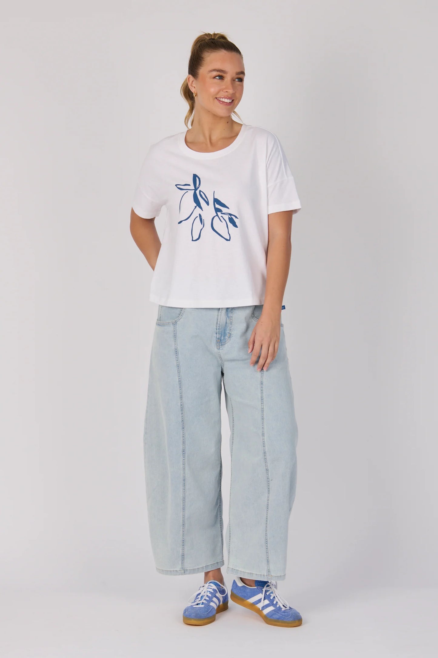 Drop Back Tee - Blue Lemons