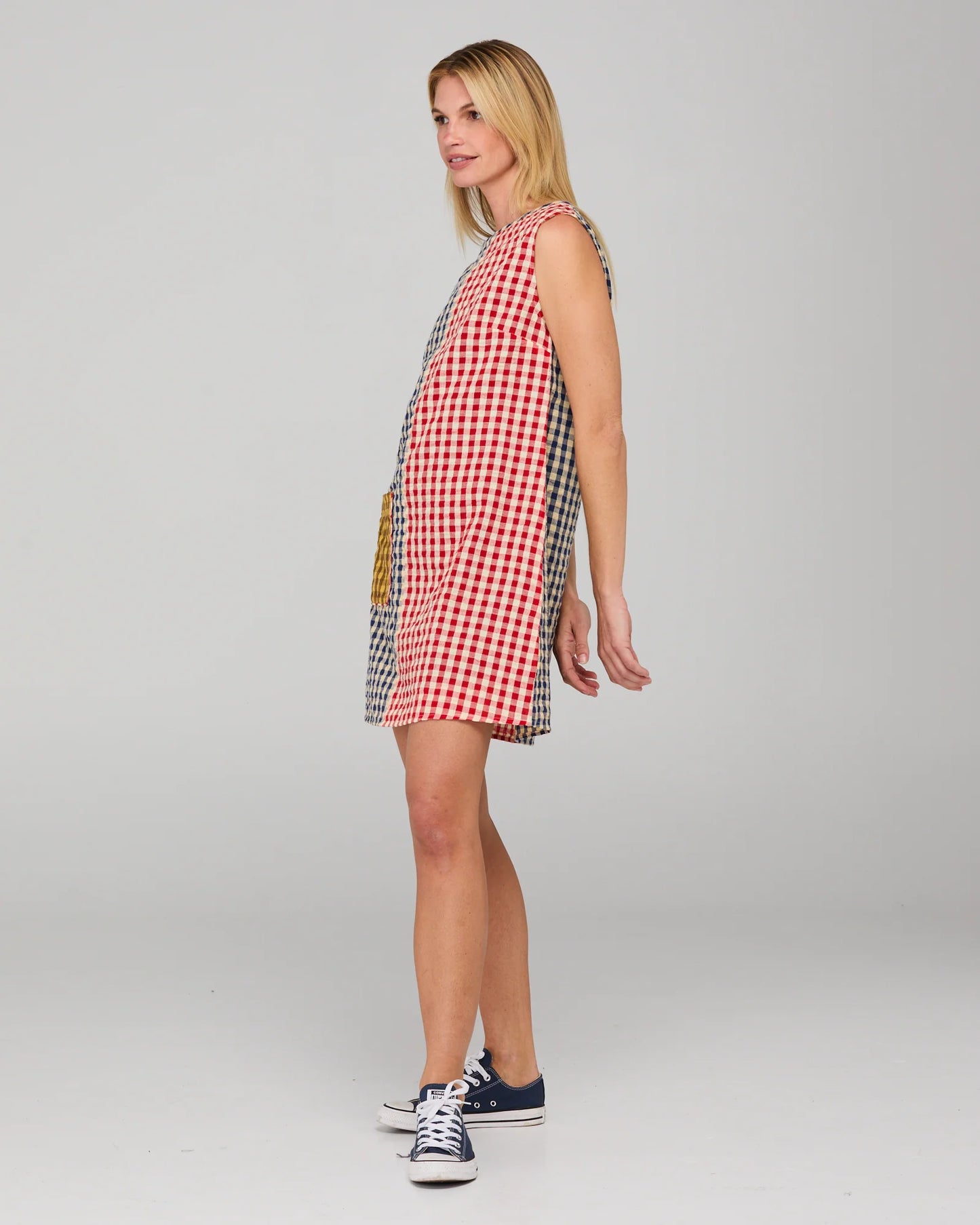 Gillie Dress -Spliced Seersucker