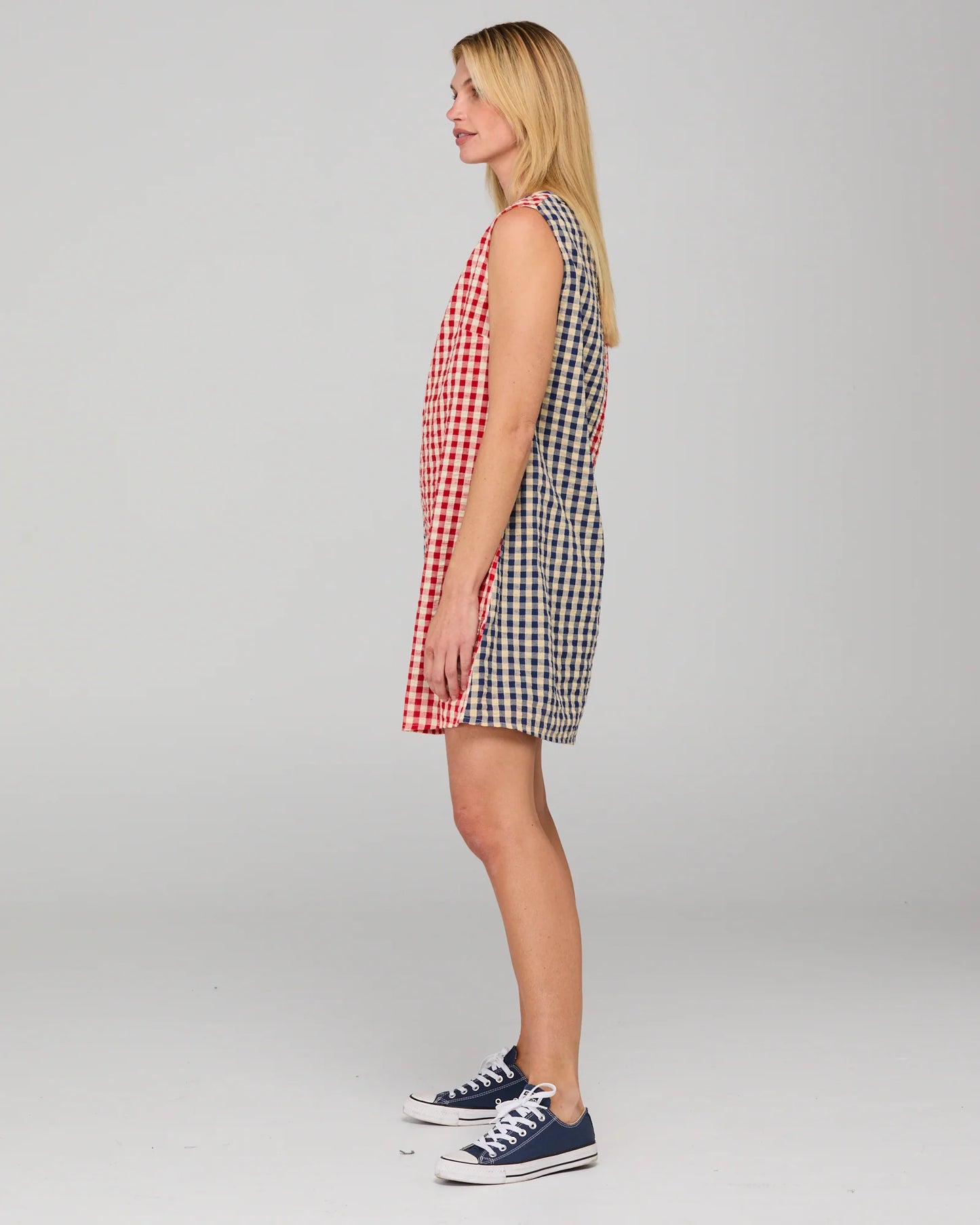 Gillie Dress -Spliced Seersucker