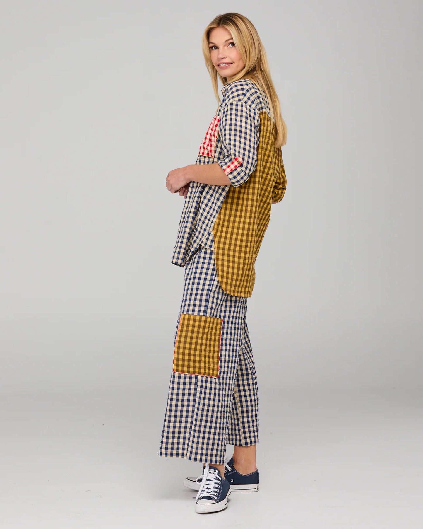 Gillie Shirt - Navy Spliced Seersucker