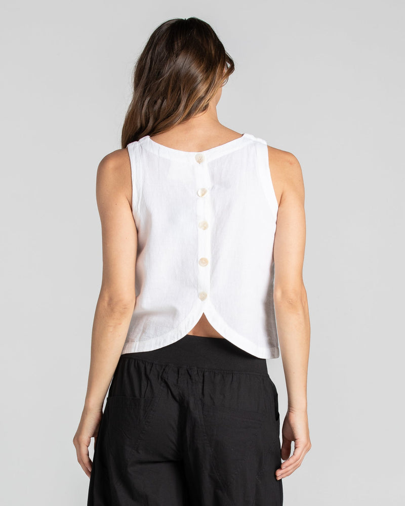 
            
                Load image into Gallery viewer, Rose Linen Top - White
            
        