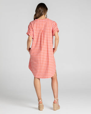Josie Shirt Dress - Red Juno