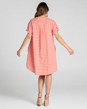 Josie Shirt Dress - Red Juno