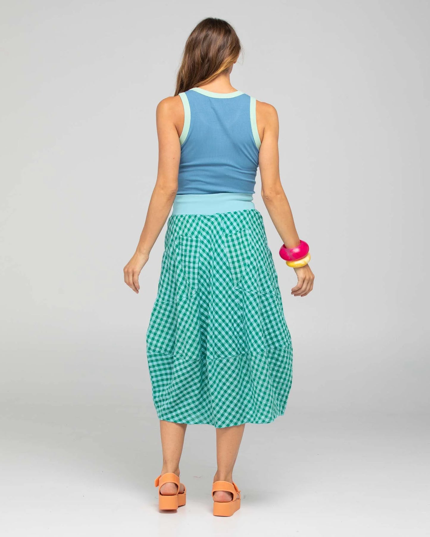 Guru Skirt - Green Seersucker