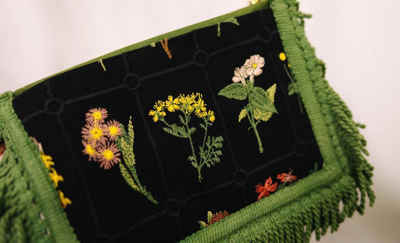 Emily Lovelock - Black Floral Pouchette