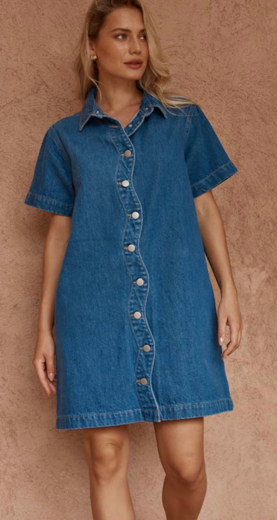 Sass Pepe Wave Denim Dress
