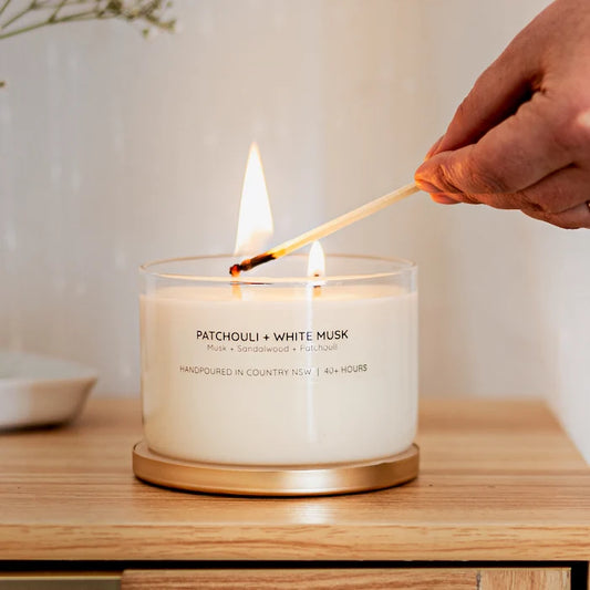 Patchouli & White Musk Gold Lid Soy Candle