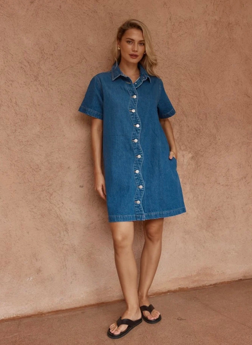 Sass Pepe Wave Denim Dress