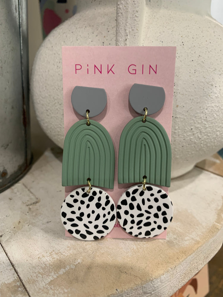 Pink shop gin earrings