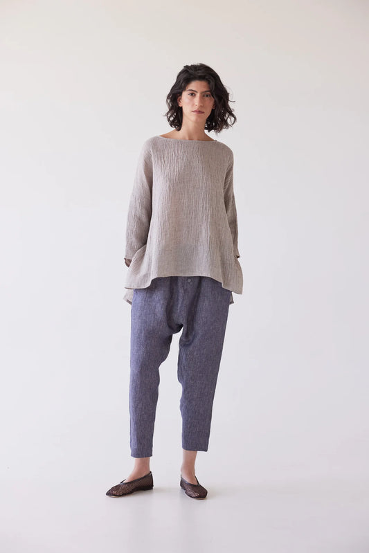 Eva’s Sunday - Harry Relaxed Top / Stone Gauze