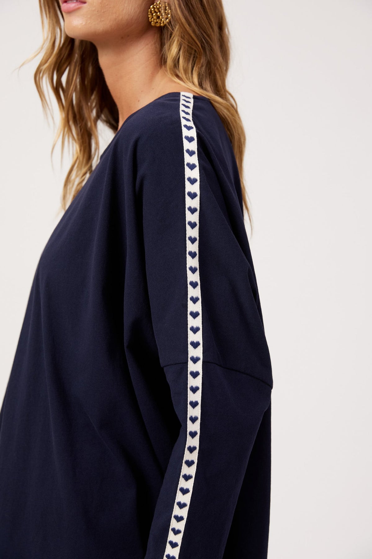 Elba Heart Long Sleeve - Navy
