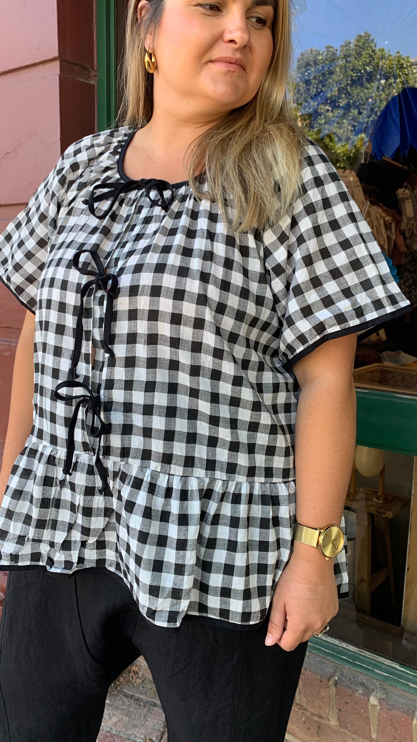 Riddle Top Gingham