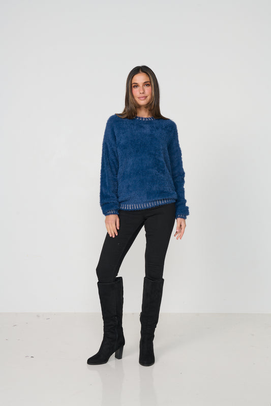 Fluffy Knit- Blue