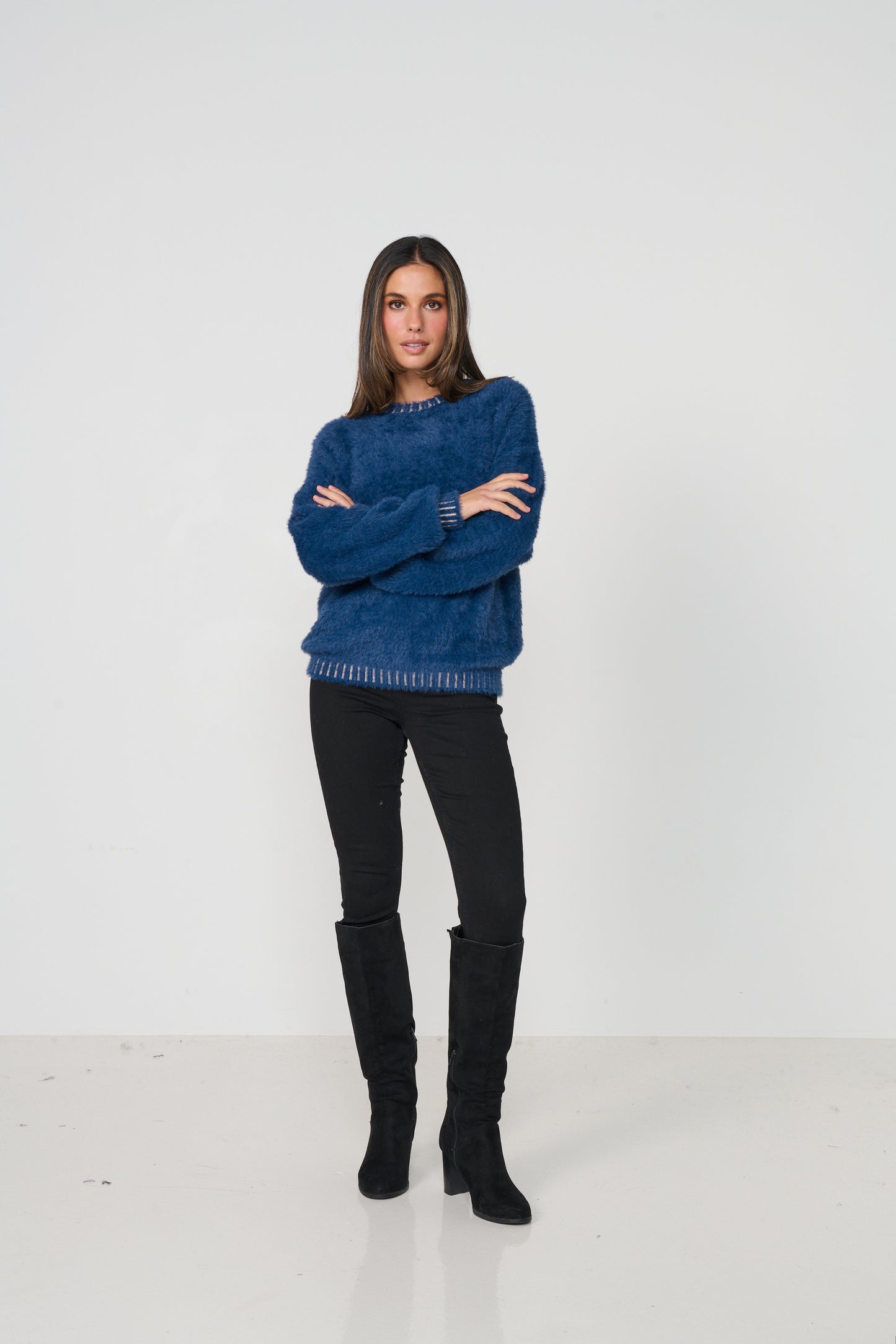 Fluffy Knit- Blue